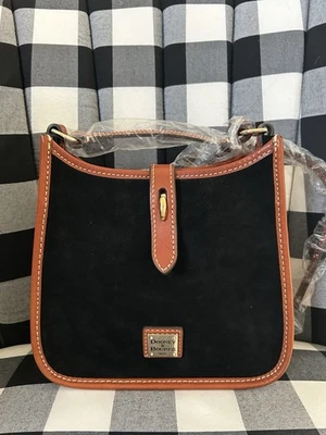 NWT Dooney & Bourke Suede Leather Small Messenger/Shoulder Bag Black RP $278 - Image 1 of 4