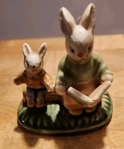 Vintage Easter Bunny Rabbit Story time Porcelain figurine Beatrix Potter  - Picture 1 of 6