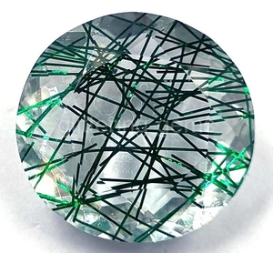 Green Rutilated Quartz 112.50 Ct Round Cut IGL Transparent Loose Gems 5JJP - Picture 1 of 7