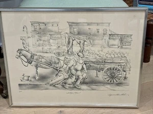 Vintage Seymour Rosenthal Lithograph The Ice Man - Picture 1 of 18