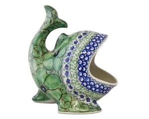Polish Pottery Stoneware CA Unikat Big Mouth Fish (F28-u408a) Whale - Picture 1 of 2