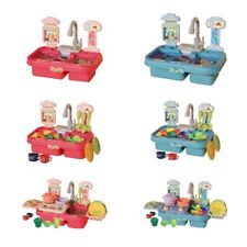 Kitchen Sink Toy Electric Dishwasher with Running Water Accessories Kids Gifts