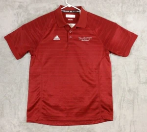 Camisa polo de golf Adidas para hombre mediana manga corta roja a rayas informal - Imagen 1 de 9