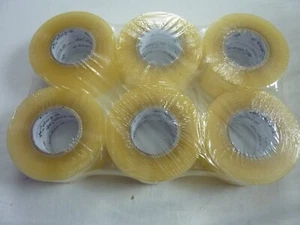 6 x e-Tape+ Plus 150m Rolls Premium Quality Clear Sellotape ETAPE Packaging Tape - Picture 1 of 2