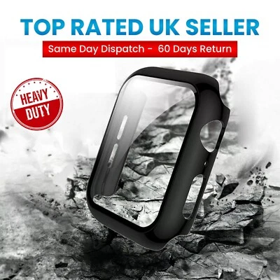 Apple Watch tempered glass case/Protector for Series 10,9,8,7,6,5,4,SE,(38-46mm) - Image 1 of 4