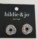 Hildie and Jo Earrings Silver Tone Textured New with Tags