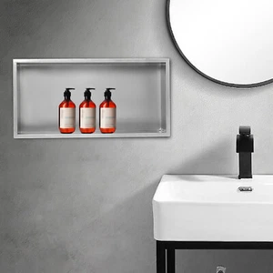 12"x24" Duschnische Badezimmer Edelstahl Duschregal Aufbewahrung Silber Grau - Bild 1 von 8