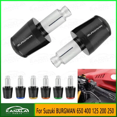 7/8" Handlebar Grips Handle Bar End Caps For Suzuki BURGMAN 650 400 125 200 250 - Imagem 1 de 4