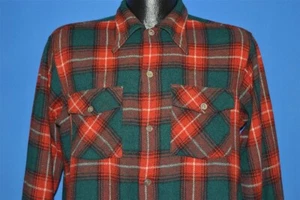 CAMISA DE HOMBRE VINTAGE AÑOS 40 LANA VERDE ROJO A CUADROS TARTÁN FONDO CUADRADO MEDIANA M - Imagen 1 de 6