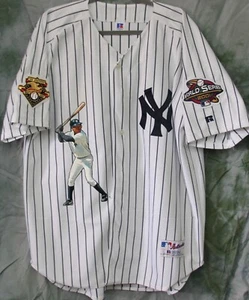 RARE 1/1 CUSTOM HAND PAINTED ALFONSO SORIANO 2001 WORLD SERIES NY YANKEES JERSEY - Picture 1 of 7