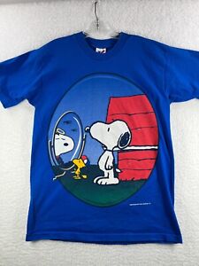 Vintage 90s Snoopy T-Shirt Adult Large L Single Stitch USA Artex Peanuts Blue