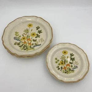 Vintage Mikasa Garden Club Fresh Floral Dinner Plates Salad Plates Set Of 5 - Picture 1 of 10