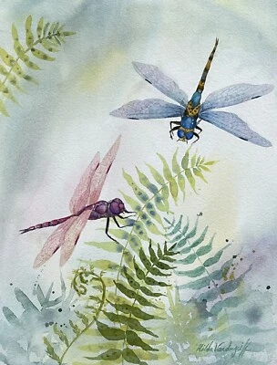 Dragonflies And Ferns - Image 1 of 3