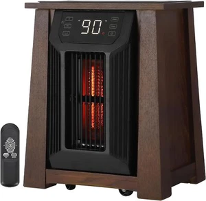 Infrared Quartz Space Heater with 8 Heating Elements 1500W Electric Room Heaters - Picture 1 of 9