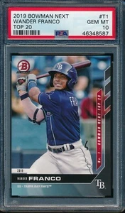 PSA 10 WANDER FRANCO 2019 BOWMAN NEXT Top 20 #/1057 Tampa Bay Rays RC GEM MINT - Picture 1 of 1