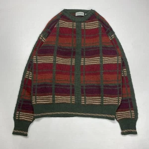 Suéter De Colección Alfani Para Hombres S Multicolor Patrón de Rejilla Italia Acrílico Lana Cuello Redondo - Imagen 1 de 9