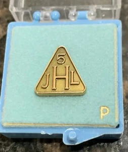J.L. vintage años 80 Pin de servicio Hudson 5 años O.C. Tanner 1/10 10K, estuche, inserto - Imagen 1 de 5