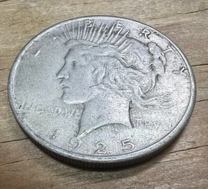 1925 Antique 90% SILVER Peace ☮️ Dollar $1 U.S. Historical Collectible Coin - Picture 1 of 4