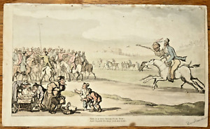Thomas Rowlandson 19th Century The Horse Race English Dance of Death Aquatint!!!