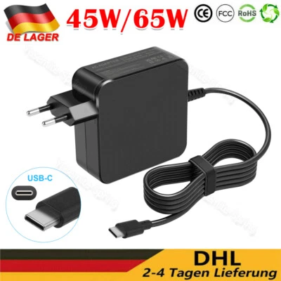 45W 65W USB C Type C PD Wandstecker Netzteil Ladegerät für Laptop Notebook PC - Bild 1 von 4