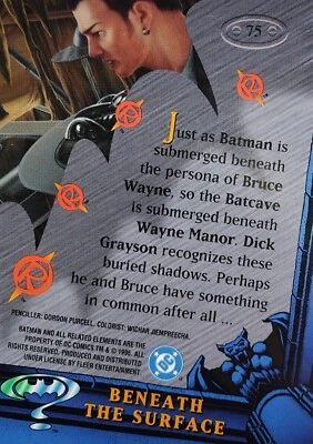 DC BATMAN FOREVER METAL Fleer 1995  Card 75, BENEATH THE SURFACE - Image 1 of 2