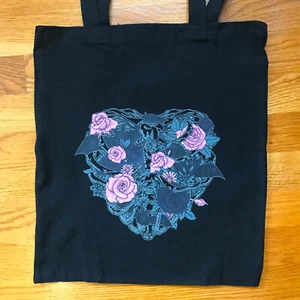 Bolso de Mano Jardín Gótico Gótico Lolita EGL Punk Rosa y Negro Rosa Corazón Murciélago Negro - Imagen 1 de 4