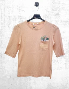 Ex White Stuff Women’s Short Sleeve Pocket Tee in Peach Pink - Picture 1 of 5