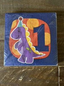 5 Packs Little Dino Baby Dinosaur Kids 1st Birthday Party Paper Luncheon Napkins - Picture 1 of 2