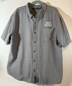 Men’s Harley Davidson Woven Polo -Shirt #1 SLIM 2XL button Down - Picture 1 of 9