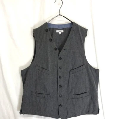 Engineered Garments KZ9089 ENGINEERED GARMENTS Cinch Vest M Gray Cotton Vest Eng - Image 1 of 4