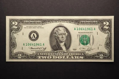 Billete de $2$ de la Reserva Federal 1976 sin circular (año de nacimiento *1961*) ¡Envío gratuito! 4207 Foto 1 de 2