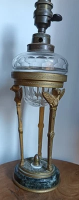 Ancienne belle lampe à pétrole style Empire fin 19ème toupie Baccarat?   CA09 - Photo 1/4