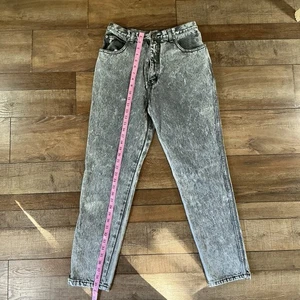80er Vintage Acid Wash Jeans Damen 13 High Rise Tapered 100% Baumwolle Hongkong 14022 - Bild 1 von 9