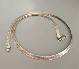 Vintage 925 Sterling Silver HCT Herringbone Chain Necklace 19.5 in. Canada 18.9g - Picture 1 of 7