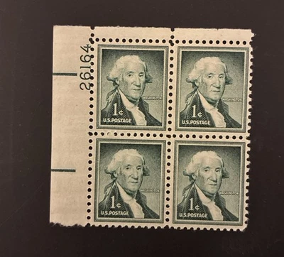 US Stamp, Scott #1031 MNH Plate Block George Washington - Image 1 of 2
