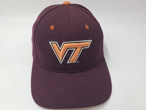 Virginia Tech Hokies Zephyr Fitted 7 5/8 Hat Cap Wool Blend VT Men NCAA Maroon - Picture 1 of 12