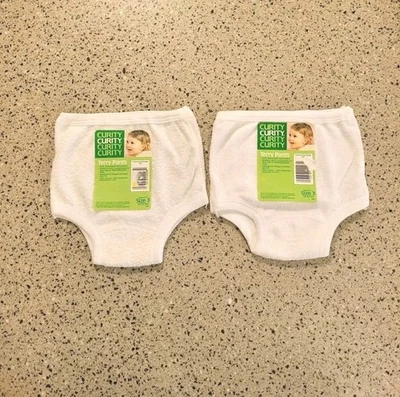 2 件复古 Curity 尺寸 3 29-32 磅毛圈布如厕训练裤婴儿幼儿 — 第 1/4 张图片