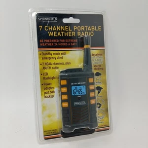 Springfield NOAA 7 Channel Emergency Weather Radio LED Flashlight Black 96200 - Picture 1 of 3