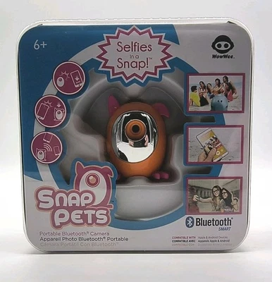 WowWee Snap Pets Portable Bluetooth Selfie Camera Orange iOS Android Remote - Image 1 of 3