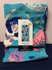 Beach Towel Mermaid 28 X 60 Inches Blue Mermaids - Picture 1 of 9
