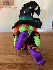 Vintage Gemmy Halloween Hexe, sagt "Happy Halloween", gackert, rockt - Bild 1 von 5