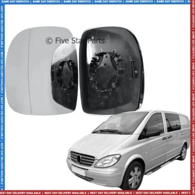 Left side Wide Angle wing door mirror glass for Mercedes Vito 2003-2009 - Image 1 of 4