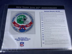 F5-67 NFL PATCH - NEW YORK JETS 25th ANNIVERSARY - 1984 - Picture 1 of 3