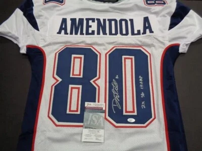Camiseta de fútbol americano Danny Amendola New England Patriots autografiada personalizada corte profesional Foto 1 de 3