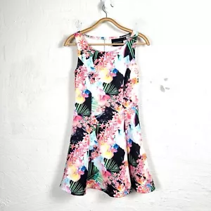 MINKPINK Dress Womens Extra Small Pink Green Floral Sleeveless Round Neck A-line - Picture 1 of 11
