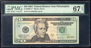 FR. 2089-C* 2004 $20 *STAR* FRN PHILADELPHIA, PA PMG GEM UNCIRCULATED-67EPQ (D) - Picture 1 of 2