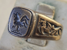 Rooster Ring Handmade Bronze Ancient Vintage Antique Look Spqr Legio