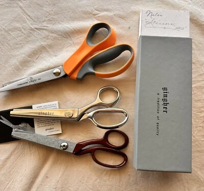 3 Pairs Pinking Shears Scissors Fiskars Gingher G - 7 Vintage Princess Anne - Image 1 of 4