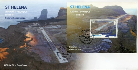 St Helena Aviation Stamps 2016 FDC Airport Project Part II Runway 1v M/S Cover