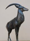 MAX LE VERRIER BRONZE SKULPTUR FIGUR GAZELLE ANTILOPE ART DECO 30er SIGNIERT